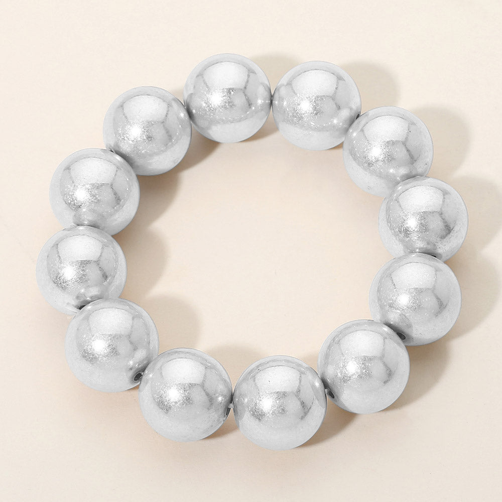 Women's Metal Ball Beaded Stretch Bracelet