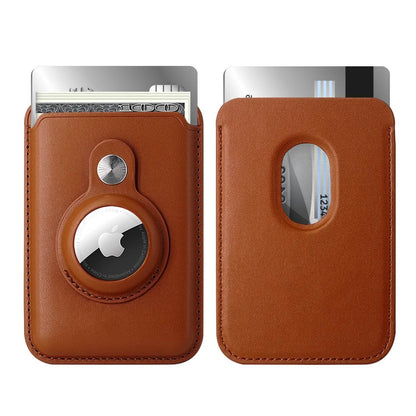 Cartera magnética MagSafe a presión con bloqueo RFID para tarjetas con bolsillo integrado para AirTag
