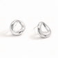White Gold Dipped Modern Organic Ring Stud Earrings