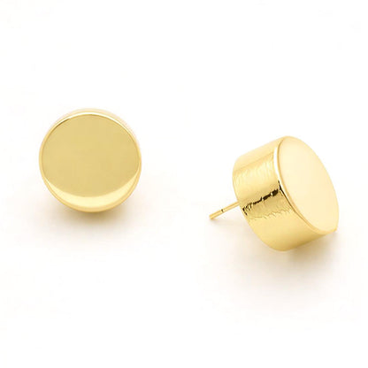 14K Gold Dipped Minimal Disc Stud Earrings