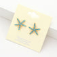 Women's Crystal Starfish Stud Earrings