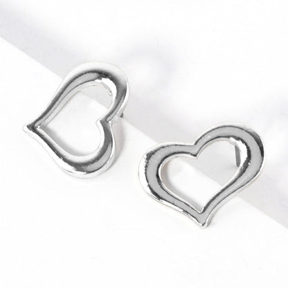 Open Heart Stud Earrings