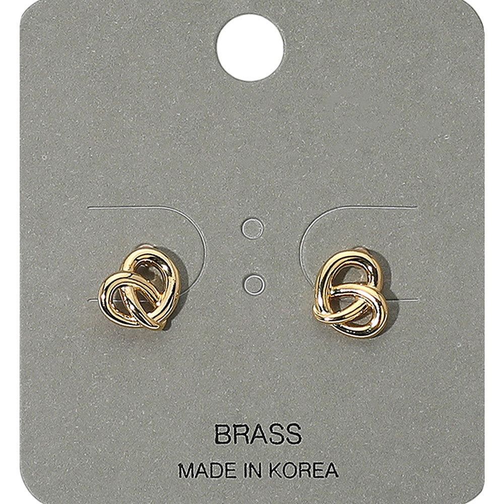 Mini Metal Pretzel Stud Earrings