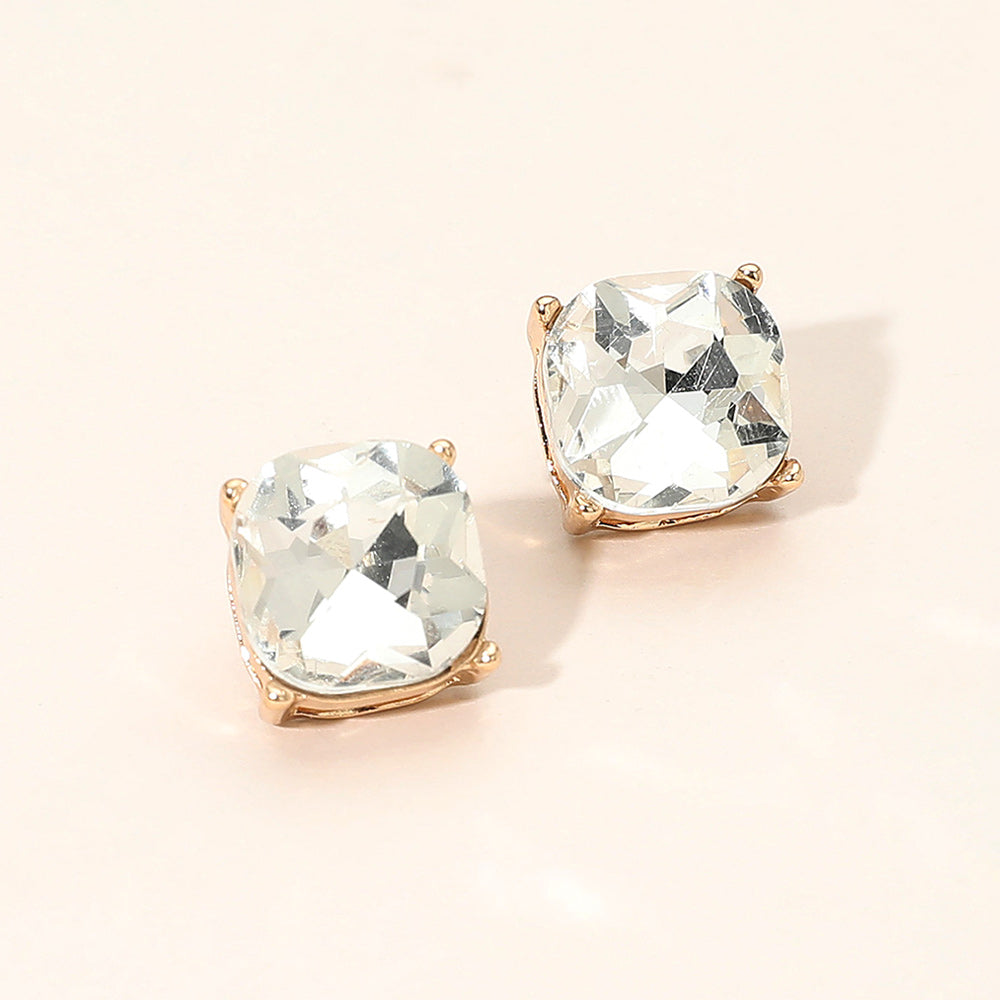 Women's Square Cushion Stud Earrings