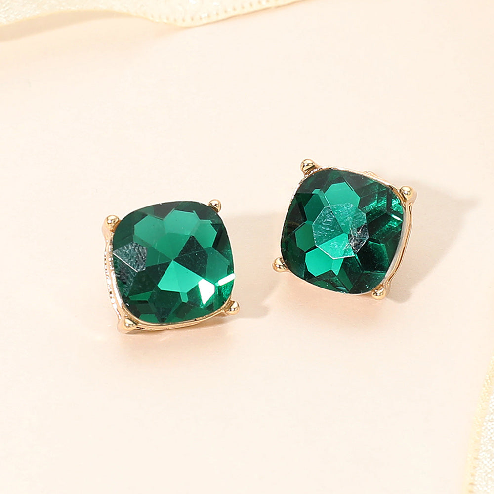 Women's Square Cushion Stud Earrings