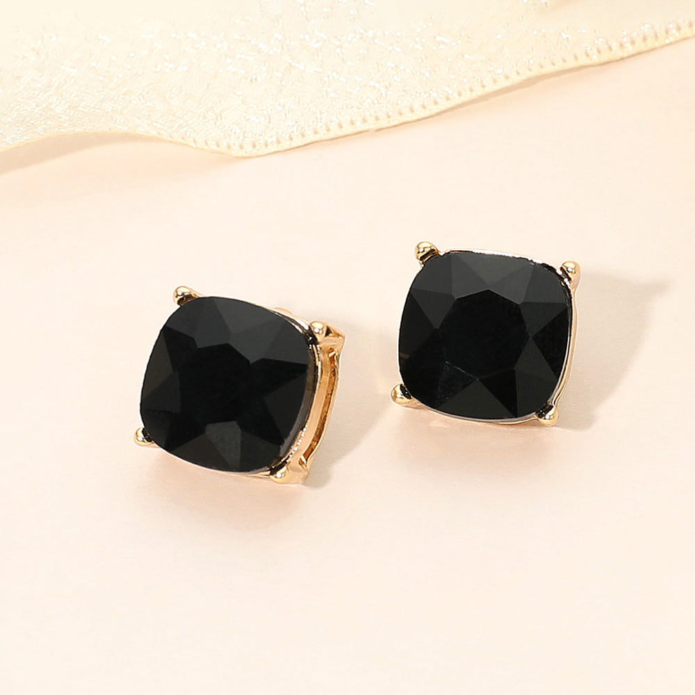 Women's Square Cushion Stud Earrings