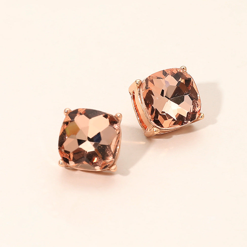 Women's Square Cushion Stud Earrings