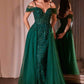 Ladivine SF009 Long Embellished Off The Shoulder Fitted Lace Gown