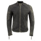 Men's Brown Distressed Leather Café Racer Jacket