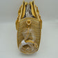 Woven Tweed Structured Laptop Tote Bag with Front Slip Pocket and Crossbody Strap