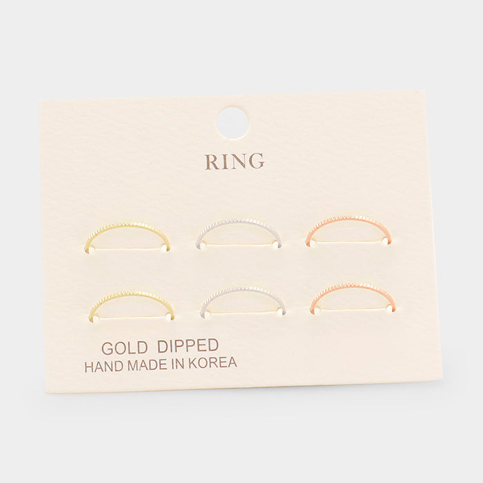 6PCS - Gold Dipped Metal Rings