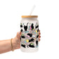 Black Cats on Books Glass Cups