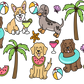 Beach Pups Glass Cups