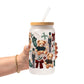 Plaid Teddy Christmas Glass Cups
