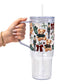 Plaid Teddy Christmas Glass Cups