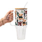 Plaid Teddy Christmas Glass Cups