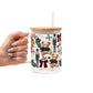 Plaid Teddy Christmas Glass Cups