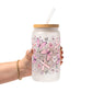 Breast Cancer Awareness Pink Ribbon Glass Cups