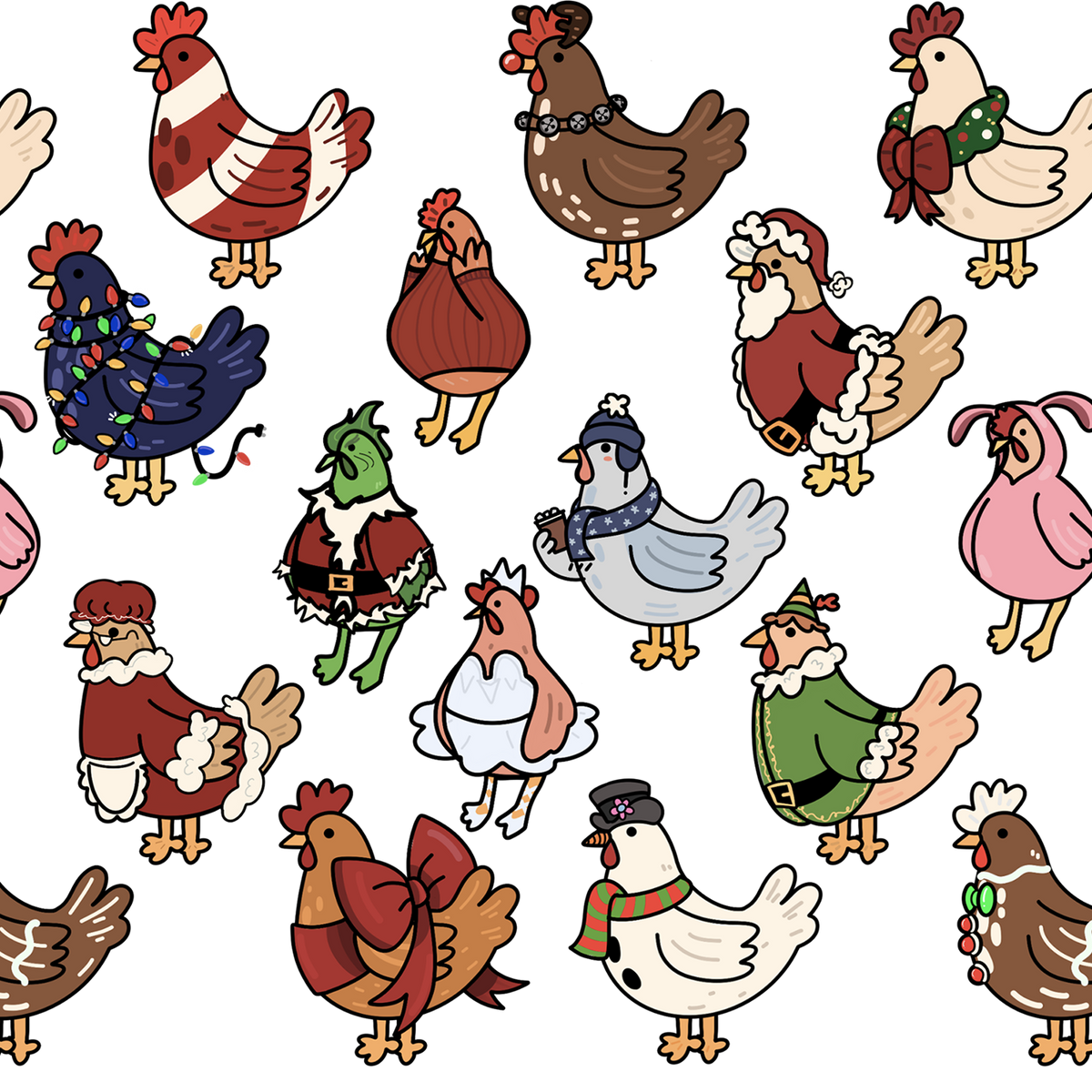 Festive Flock Christmas Glass Cups