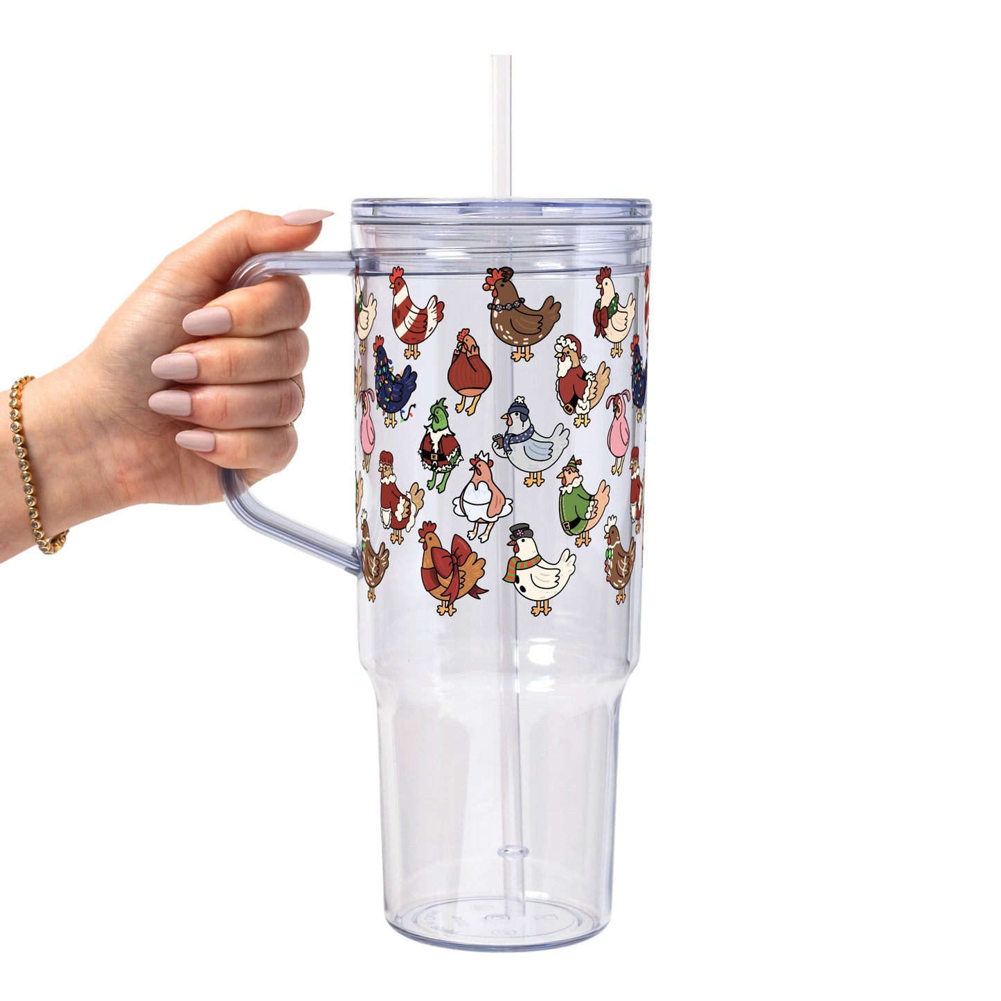 Festive Flock Christmas Glass Cups