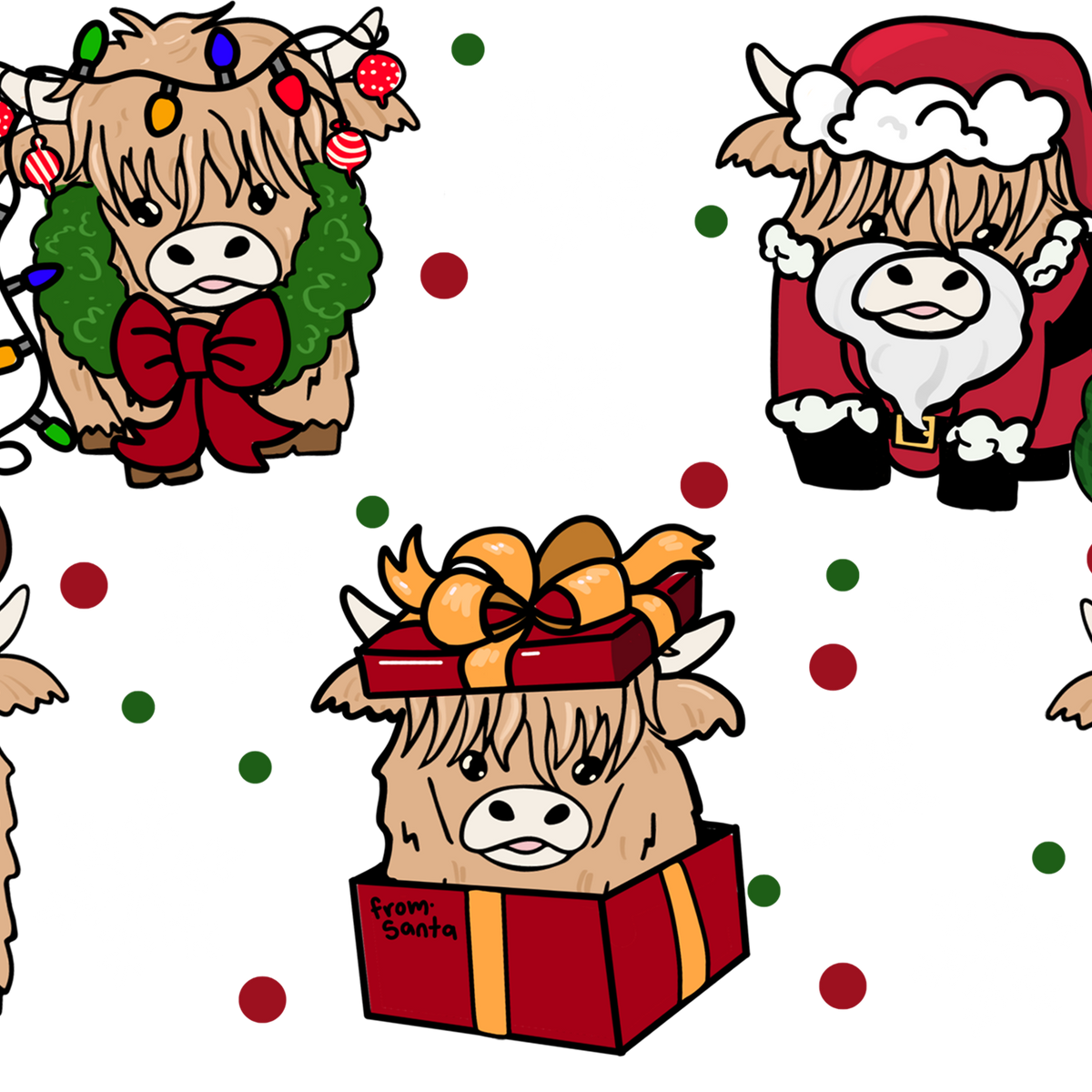 Highland Holiday Christmas Glass Cups