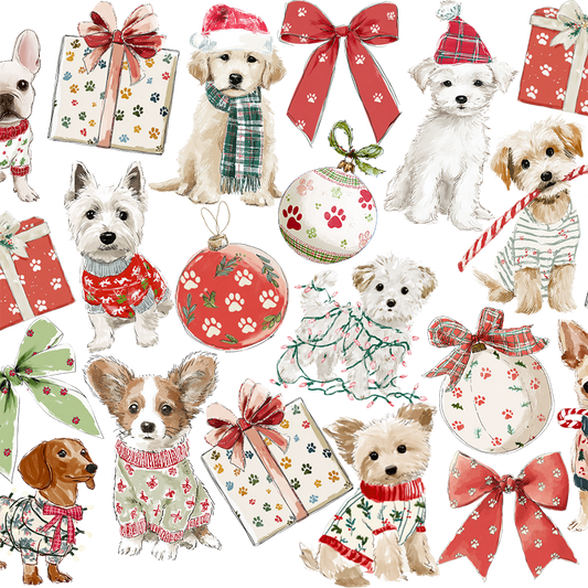 Holiday Pups Glass Cups