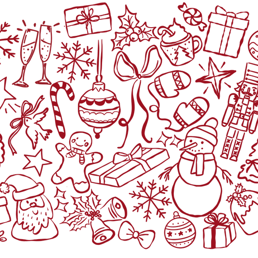 Vasos de vidrio 'Christmas Doodles'