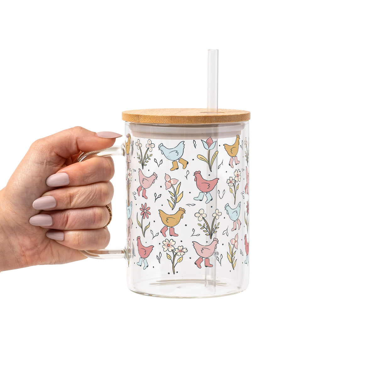 Funky Chickens Glass Cups