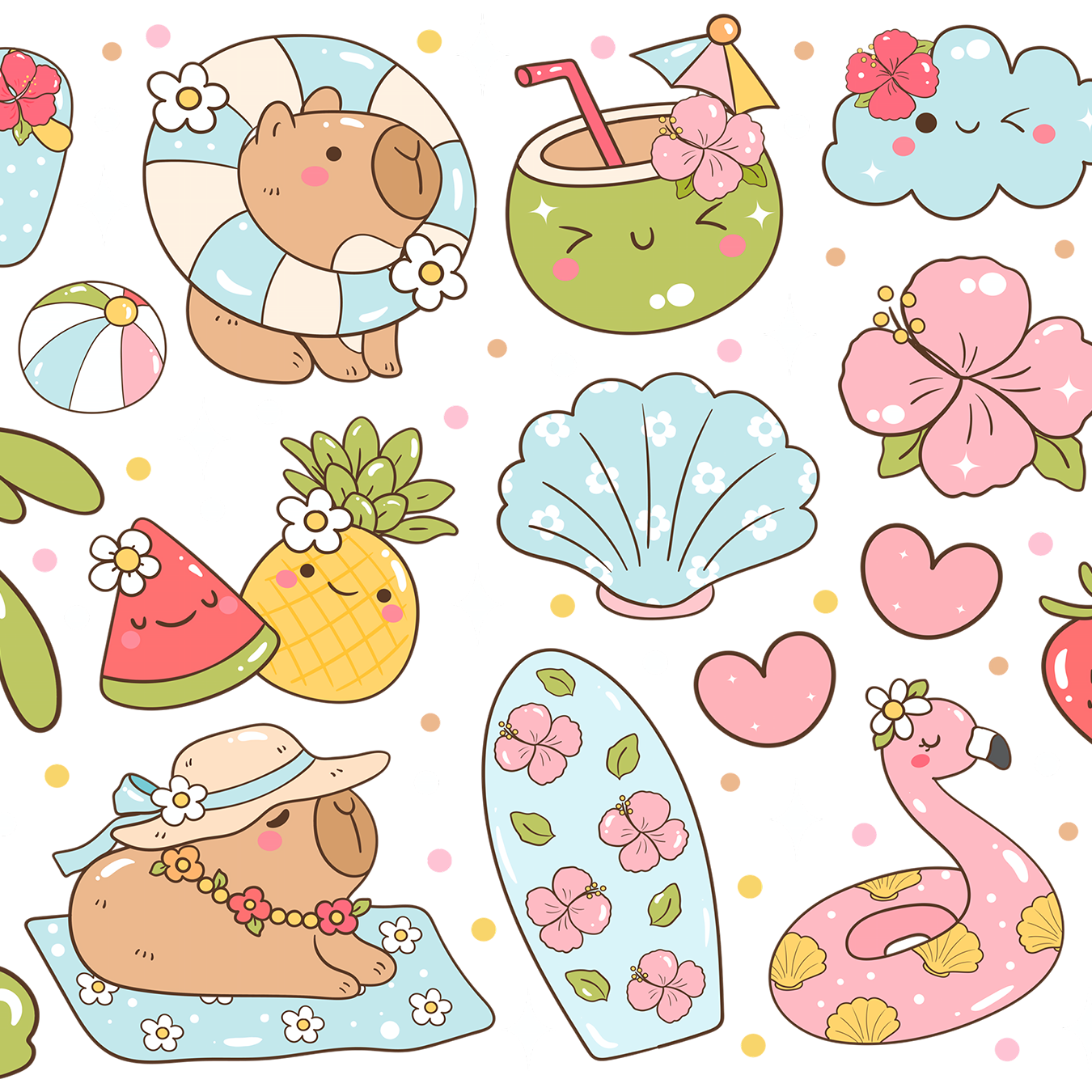Capybara Beach Glass Cups