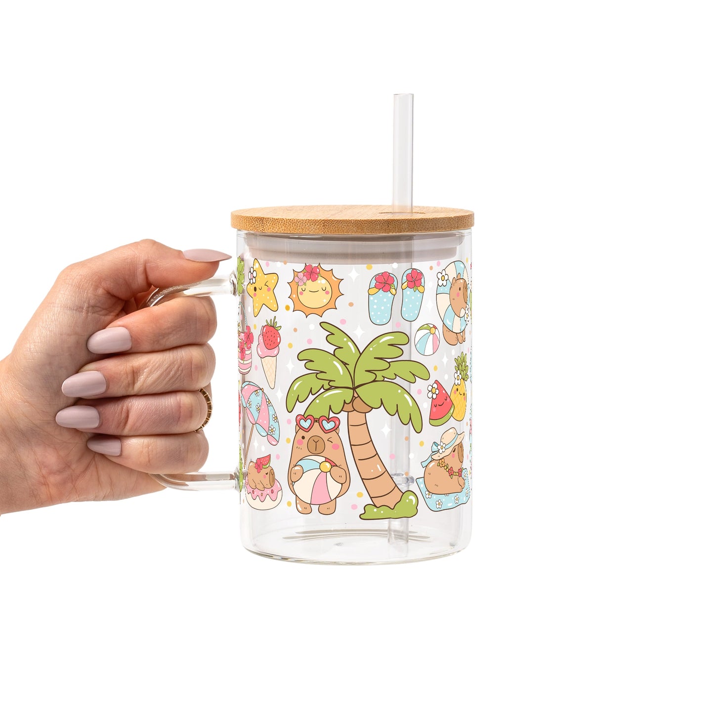 Capybara Beach Glass Cups