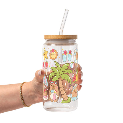 Capybara Beach Glass Cups