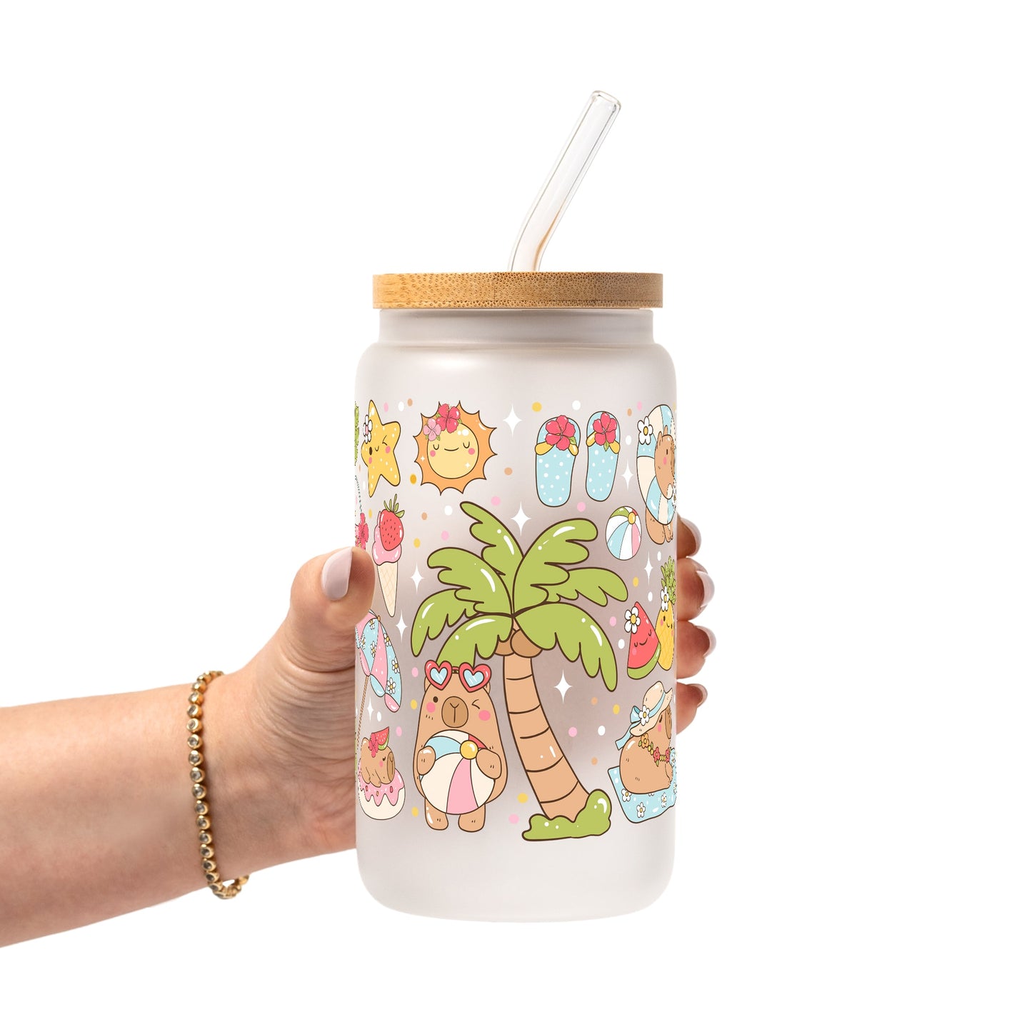Capybara Beach Glass Cups