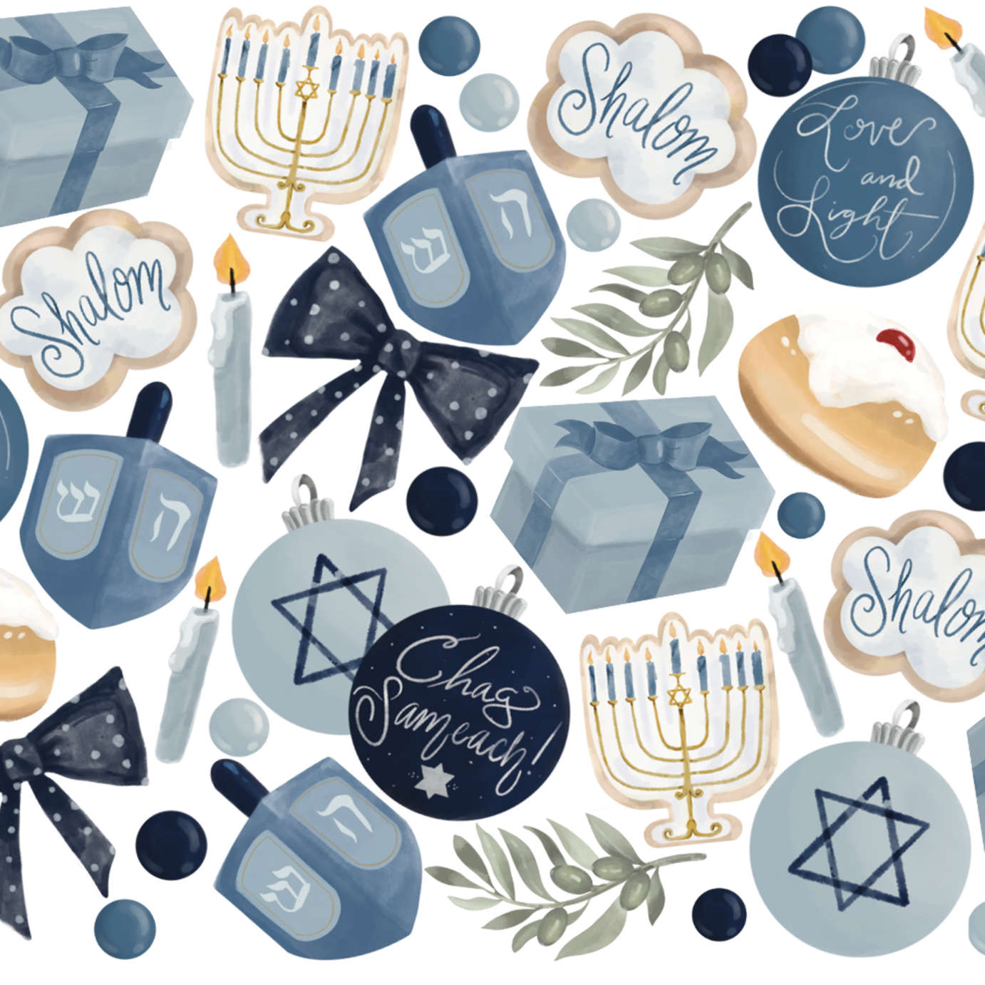 Cozy Hanukkah Glass Cups