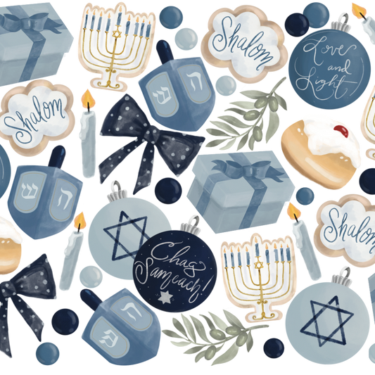 Cálidas copas de cristal de Hanukkah