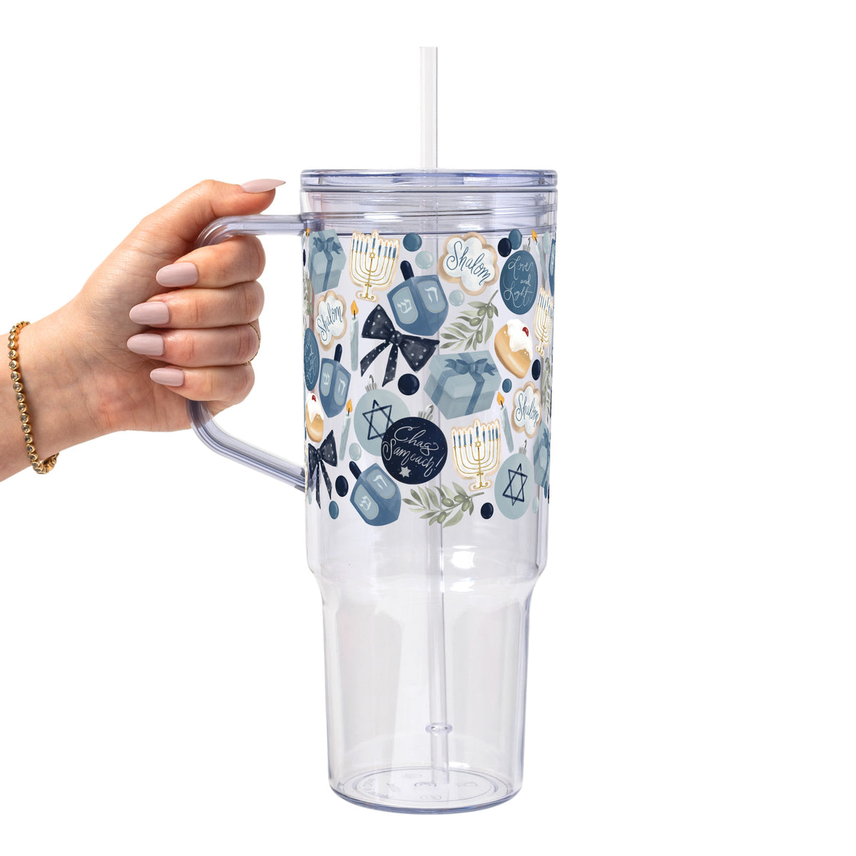 Cozy Hanukkah Glass Cups