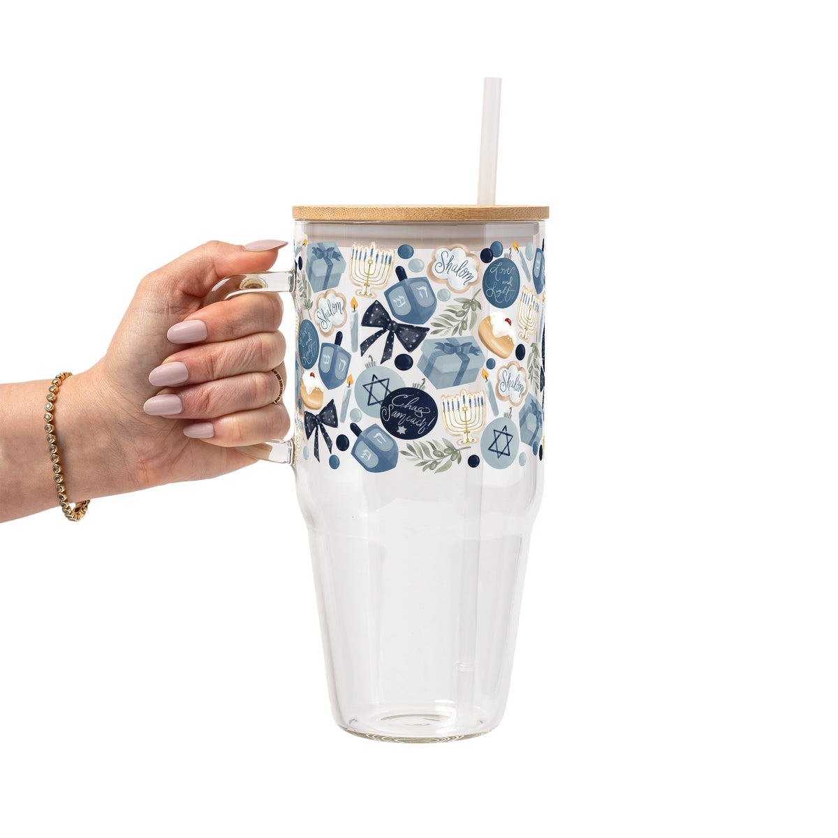 Cozy Hanukkah Glass Cups