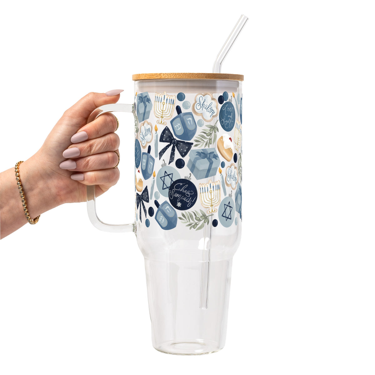 Cozy Hanukkah Glass Cups