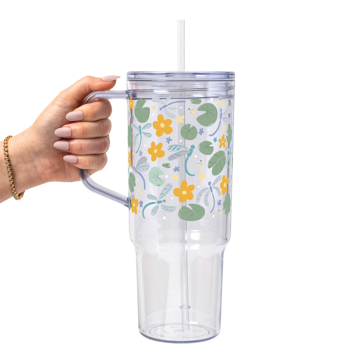 Spring Dragonflies Glass Cups