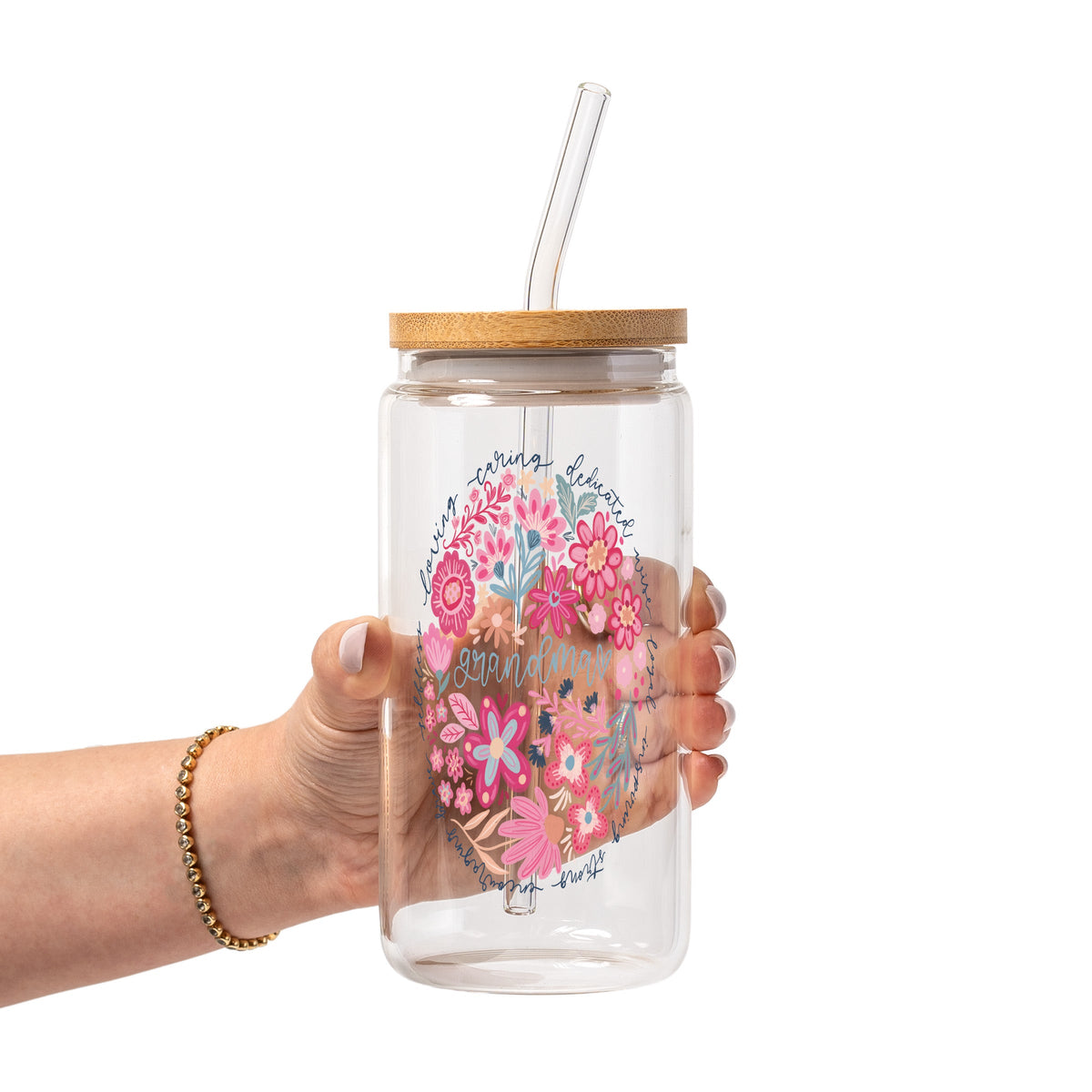 Floral Grandma Glass Cups