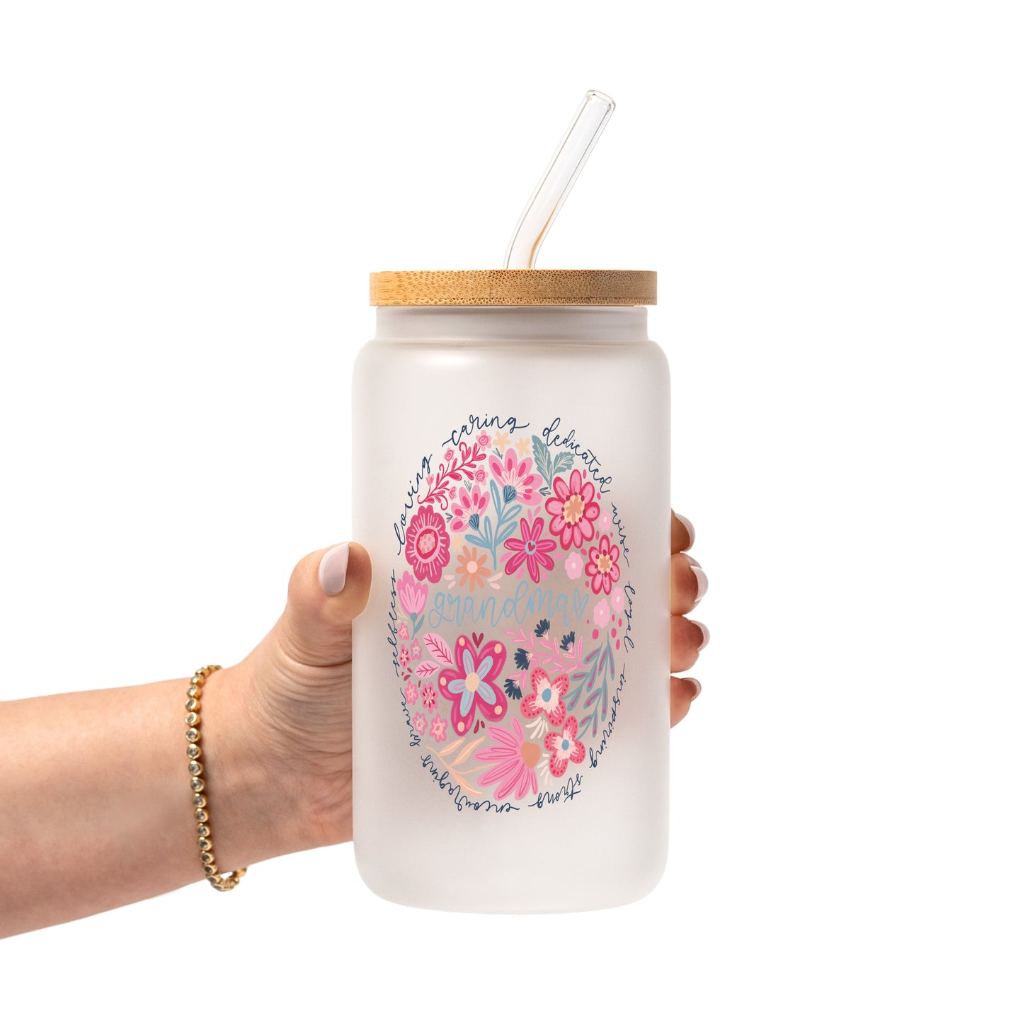 Floral Grandma Glass Cups