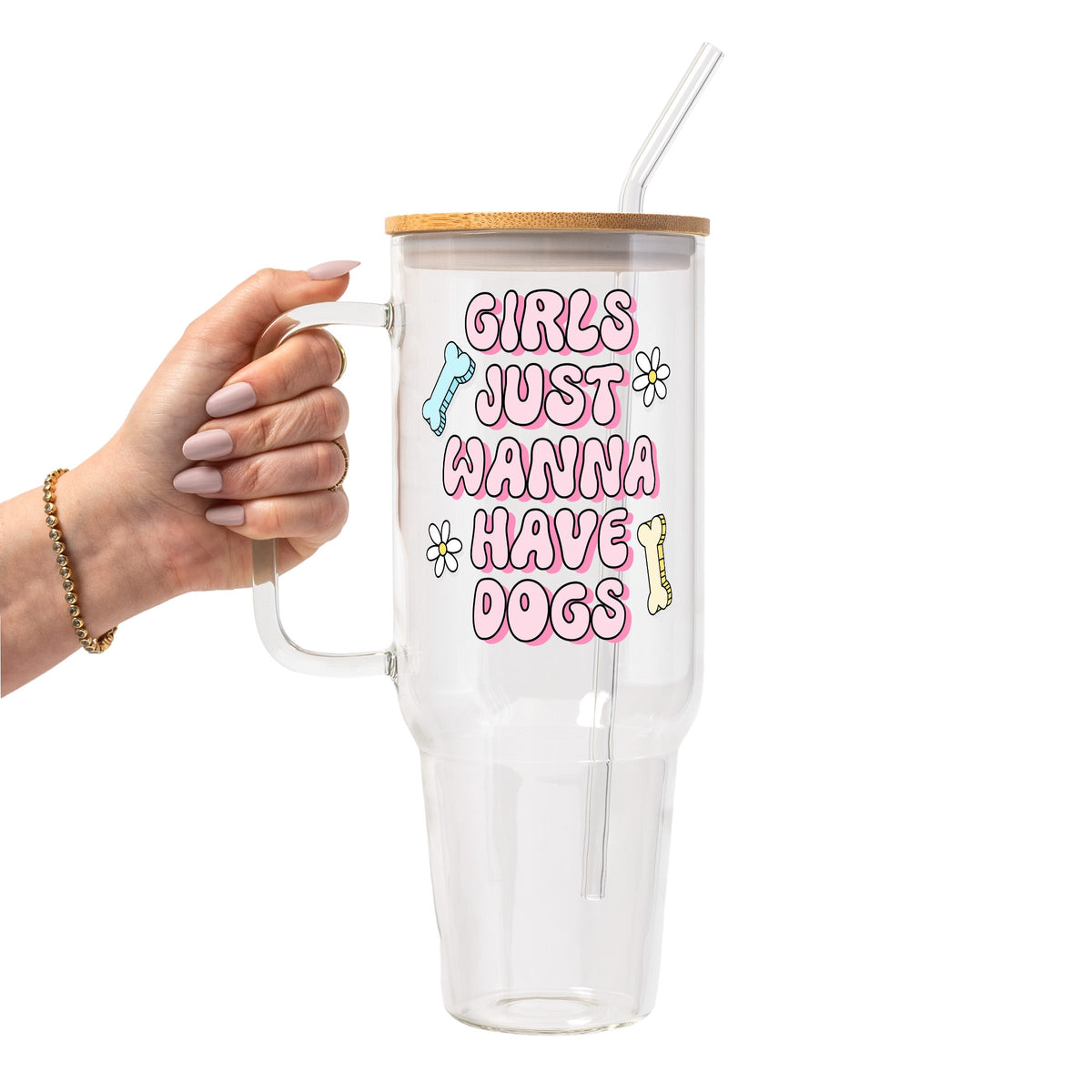Girls Just Want To Have Dogs Glass Cups