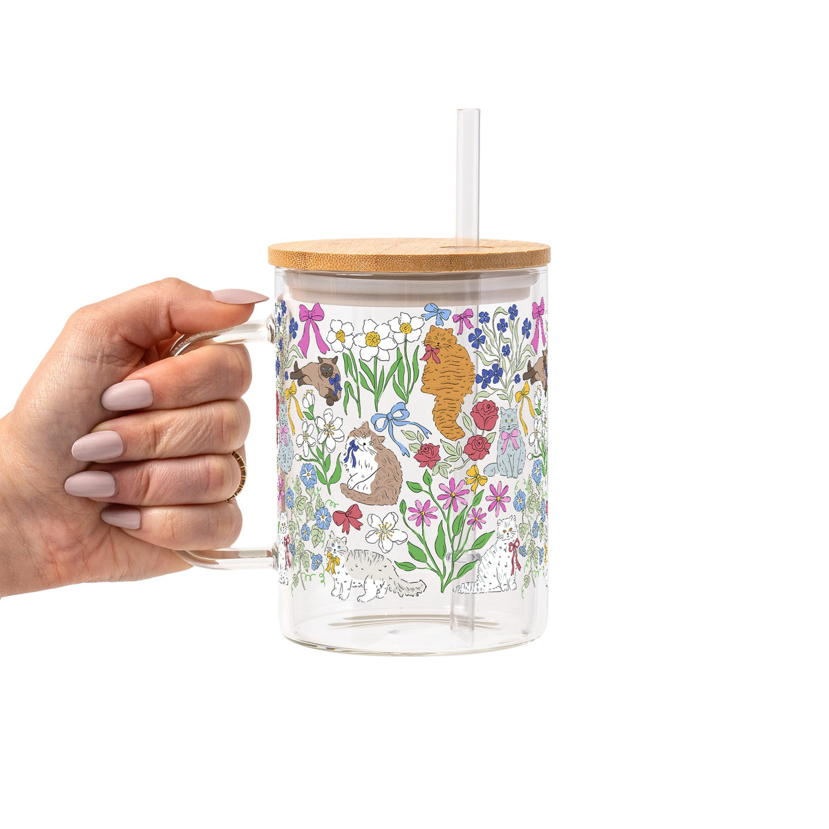 Grandma Core Cats Glass Cups