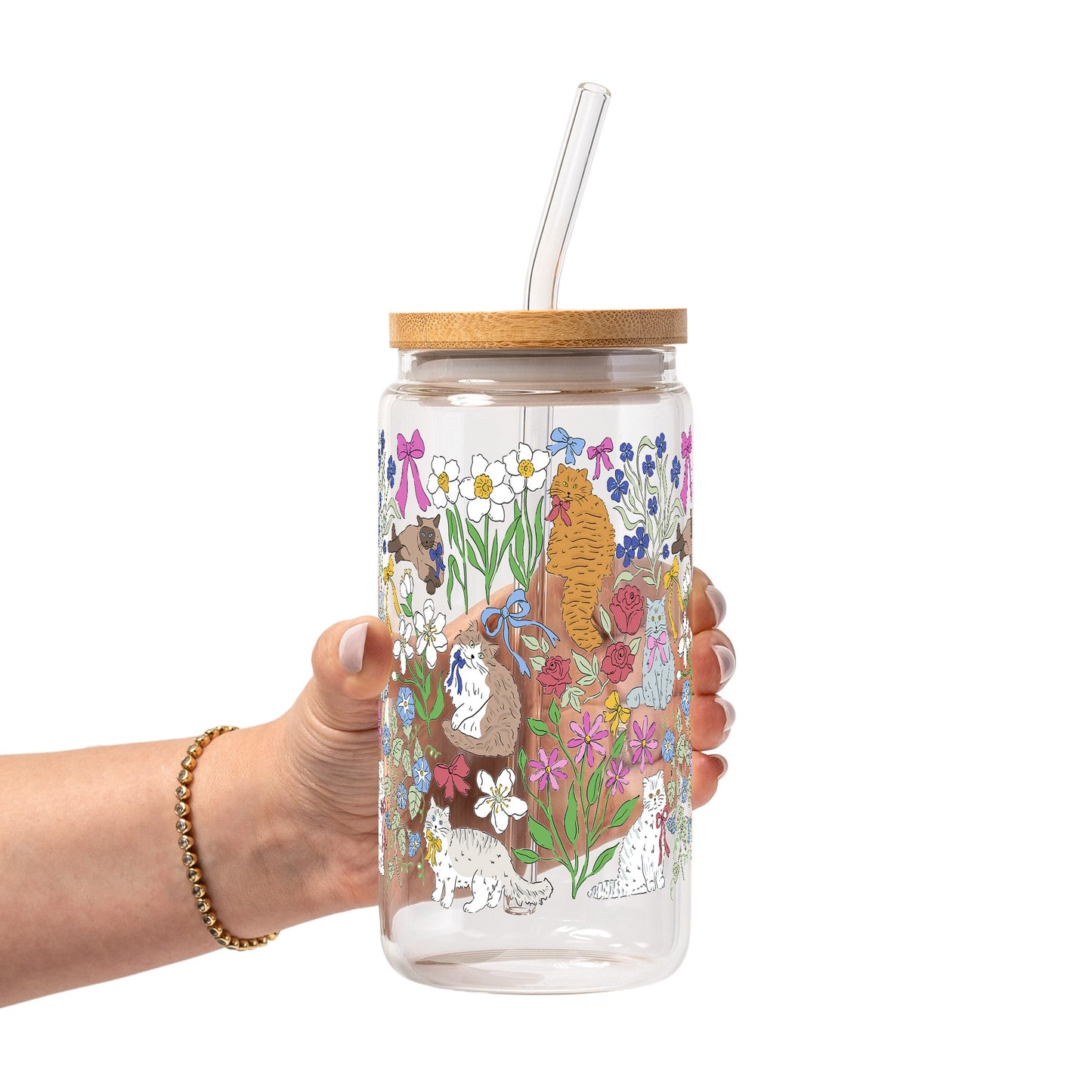 Grandma Core Cats Glass Cups