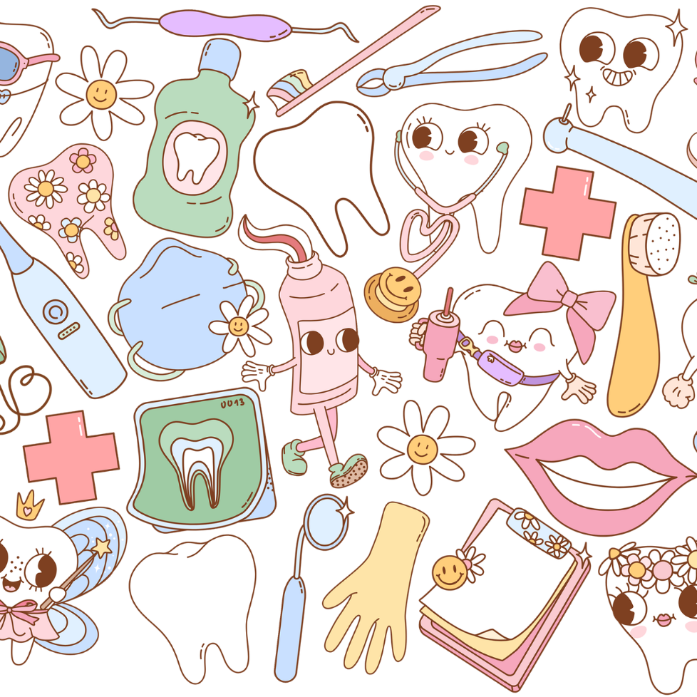 Groovy Dental Glass Cups
