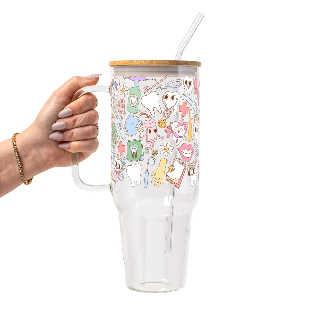 Groovy Dental Glass Cups