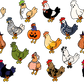 Spooky Chickens Glass Cups