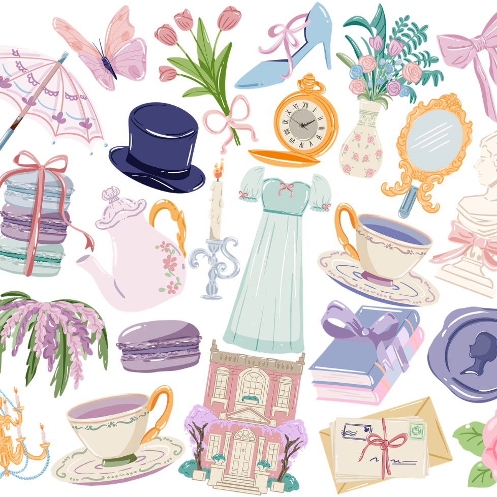 Regency Book Girl Glass Cups
