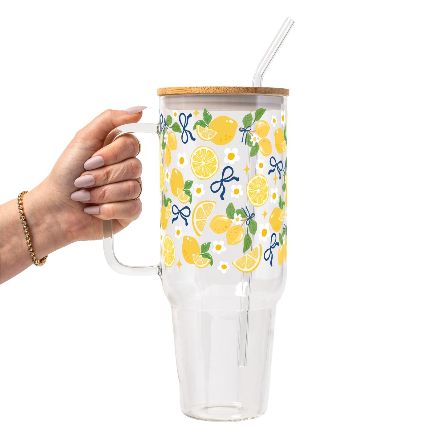 Spring Lemons Glass Cups