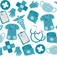 Blue Medical Glass Cups