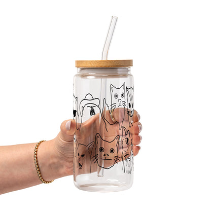 Iconic Meme Cats Glass Cups